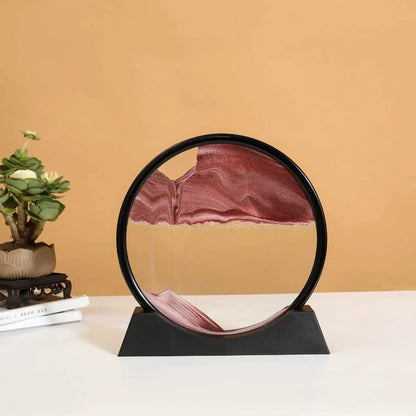 3D Sandscape Moving Sand Art Picture Quicksand Craft Round Glass Deep Sea Liquid Hourglass Flowing Sand Painting Home Decor Gift