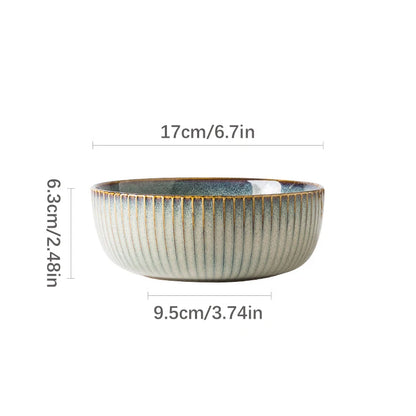 1pcs Nordic Ceramic Bowl and Plates Household Klin Glazed Plates Ceramic Rice Salad Sallow Bowl Dishes dinner plates