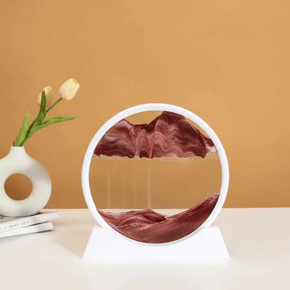 3D Sandscape Moving Sand Art Picture Quicksand Craft Round Glass Deep Sea Liquid Hourglass Flowing Sand Painting Home Decor Gift