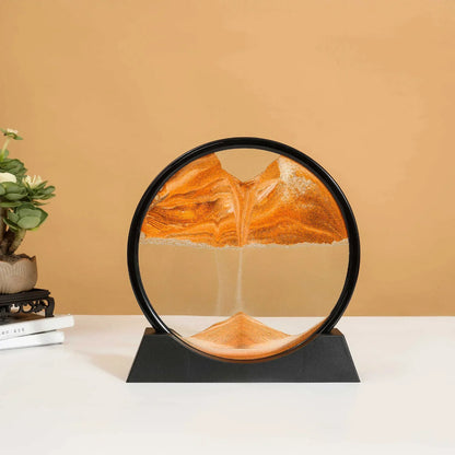3D Sandscape Moving Sand Art Picture Quicksand Craft Round Glass Deep Sea Liquid Hourglass Flowing Sand Painting Home Decor Gift