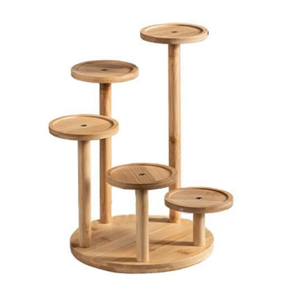 Bamboo Shelf Desktop Flower Rack Multi-layer Tree Branch shape Succulents Bonsai Organizer Home Decoration Flower Storage