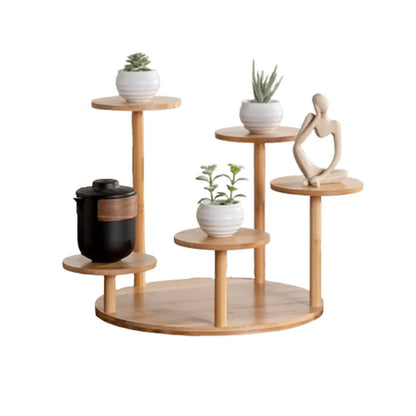 Bamboo Shelf Desktop Flower Rack Multi-layer Tree Branch shape Succulents Bonsai Organizer Home Decoration Flower Storage