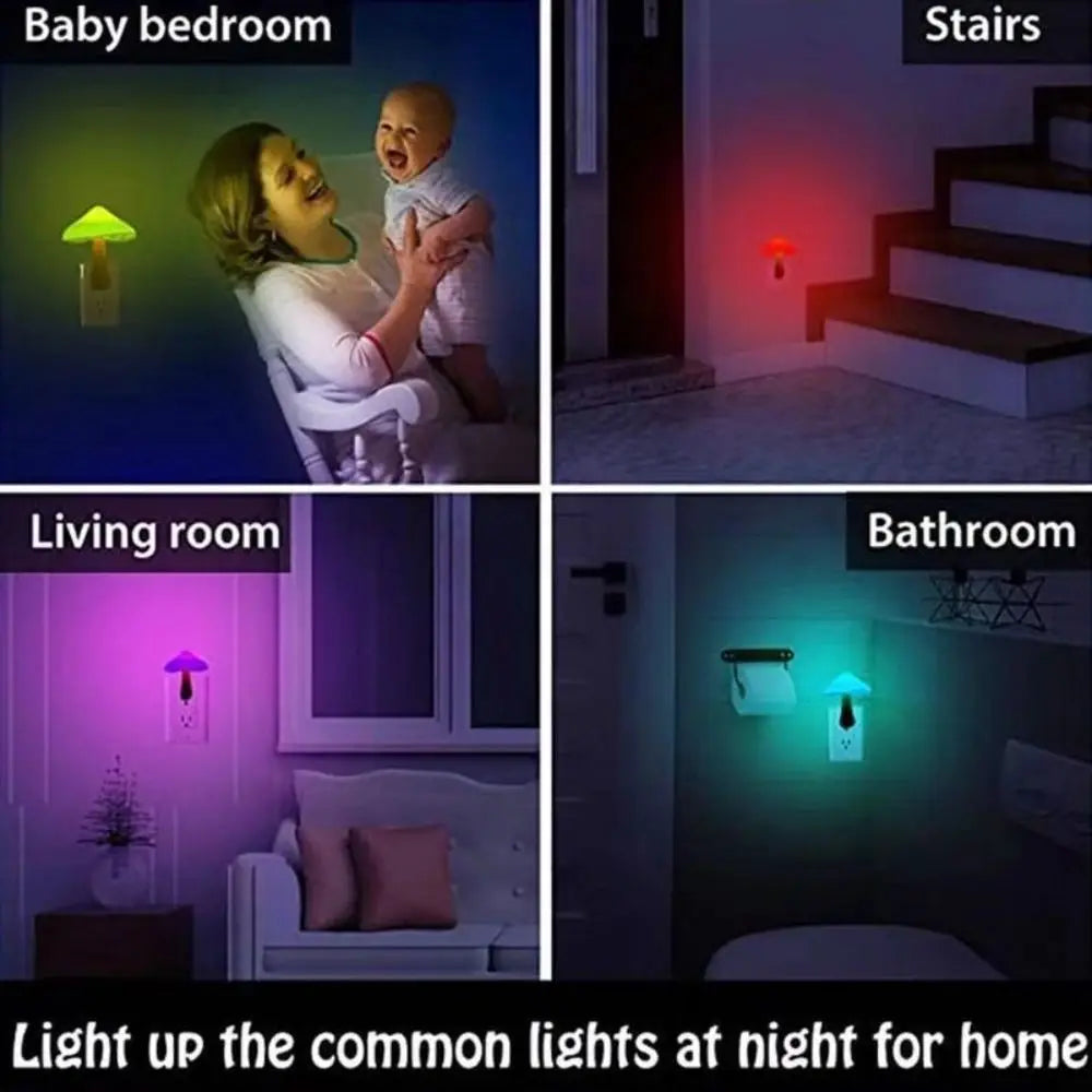Room Lighting Mushroom LED Night Light Cabinet Intelligent Staircase Lighting Children Home Decor Night Lamp