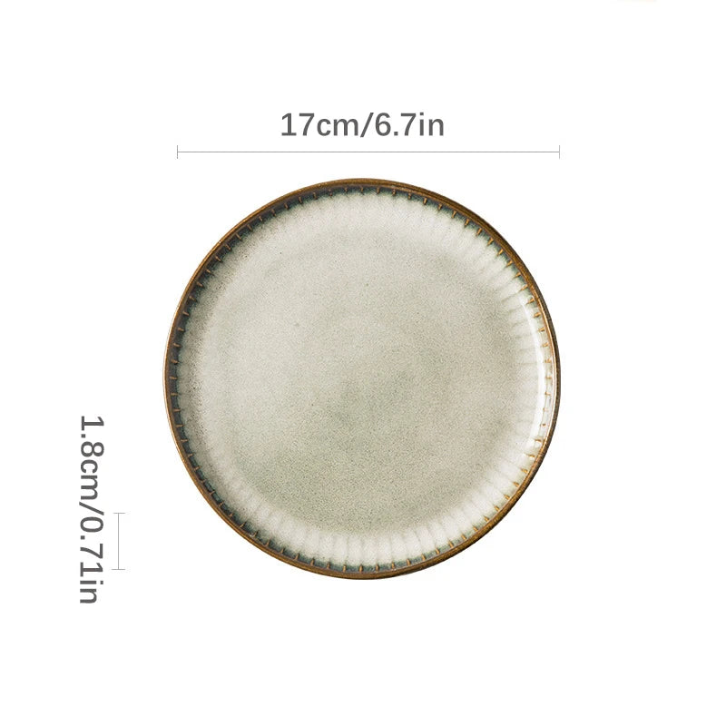 1pcs Nordic Ceramic Bowl and Plates Household Klin Glazed Plates Ceramic Rice Salad Sallow Bowl Dishes dinner plates