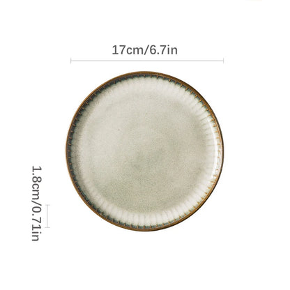 1pcs Nordic Ceramic Bowl and Plates Household Klin Glazed Plates Ceramic Rice Salad Sallow Bowl Dishes dinner plates