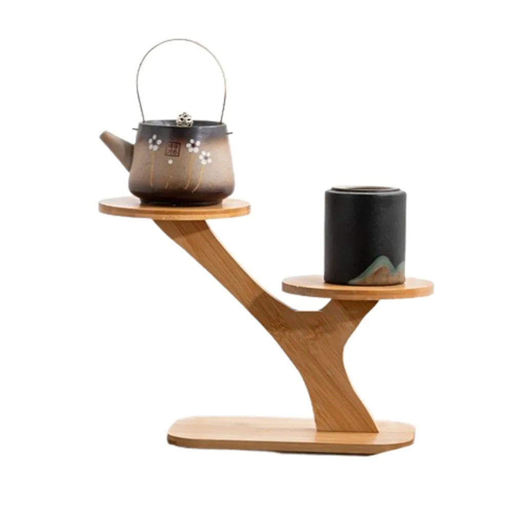 Bamboo Shelf Desktop Flower Rack Multi-layer Tree Branch shape Succulents Bonsai Organizer Home Decoration Flower Storage