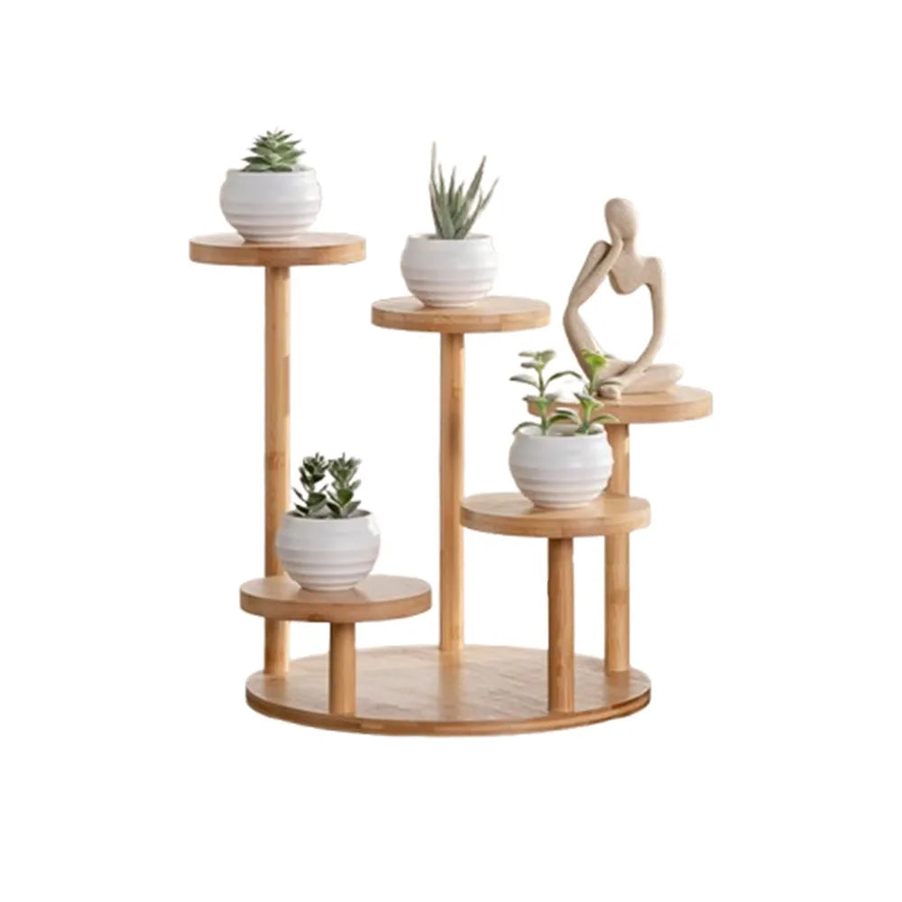 Bamboo Shelf Desktop Flower Rack Multi-layer Tree Branch shape Succulents Bonsai Organizer Home Decoration Flower Storage
